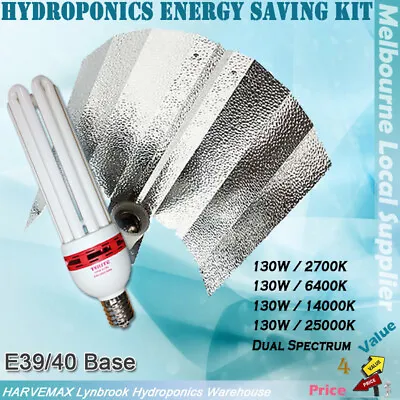 Hydroponic Reflector 2700k 6400k 14000k 25000k Dual Spectrum Cfl Grow Light Kit • $68