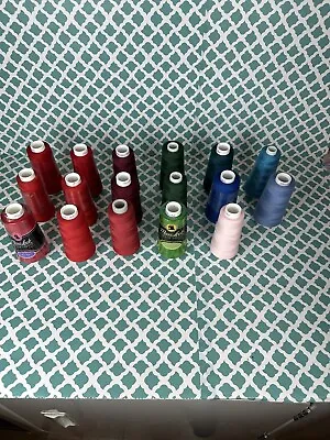 Maxi-Lock Serger Thread Mixed Lot Of Colors New & Slightly Used Lot Of 17 • $24.97