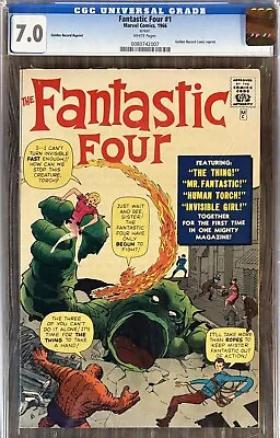 Fantastic Four #1 1st Fantastic Four Golden Record Reprint CGC 7.0 Marvel 1966 • $1100