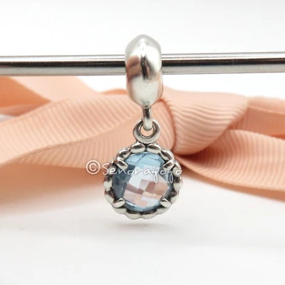 $69 • Buy PANDORA Cool Breeze Blue Topaz Hanging Dangle Charm #791021BTP Retired