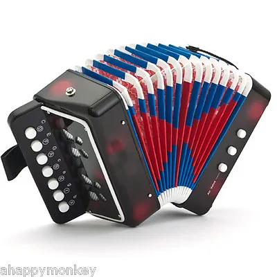 🎁Great Gift🎁 Accordion Black 7 Button 2 Bass Kid Music Instrument *Special* • $24.99