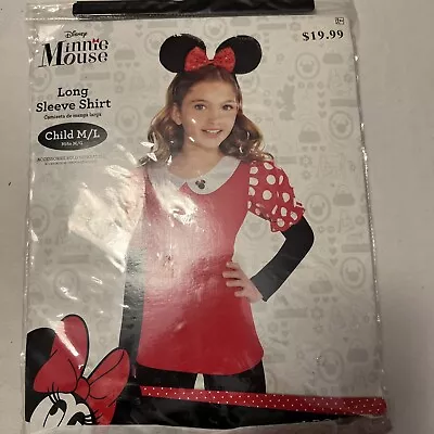 Disney Minnie Mouse Long Sleeve Top Halloween Costume Child M/L  (Up To Size 14) • $9.50