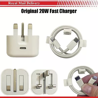 Original 20W Fast USB-C Charger Plug Or Data Cable For IPhone 14 13 Pro Max IPad • £13.45