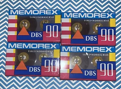NEW4 Pair SEALED Memorex DBS Type I 90 Minute Blank Cassette Audio Tapes • $8
