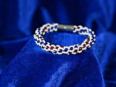 Handmade Union Jack Bead Bracelet • £35