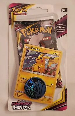 Pokemon Unified Minds Checklane Blister Pack FACTORY SEALED - Pikachu SM206 • $39.98