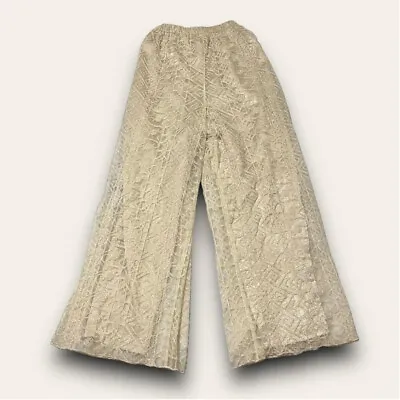 Vintage Deadstock Jeanne Marc Lace Palazzo Pants Evening Formal 1990s • $99.99