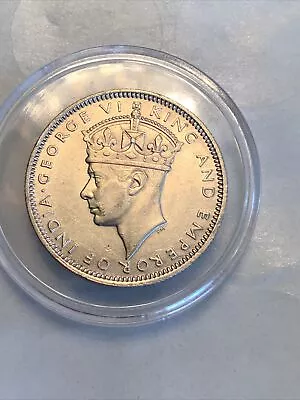 [Rare] 1943 Federation Of Malaya George VI 20 Cents Silver Coin UNC • $18