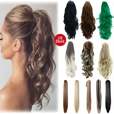 Highlight Thick Real Claw Ponytail Clip In Hair Extensions Pony Tail Synthetic • $9.68