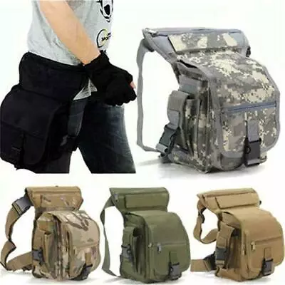 Men's Motorcycle Drop Leg Bag Tactical Thigh Waist Fanny Pack Hiking Utility Bag • $8.99