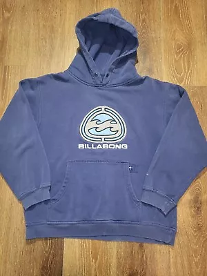 Vintage Y2K Billabong Men’s Blue Hoodie Sweatshirt Size Small Logo Surf  • $42