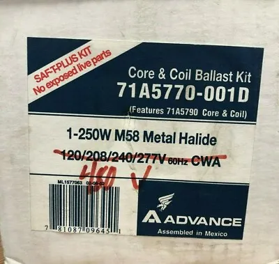 Advance 71A3042-001D Core & Coil Ballast Kit 1-175W H39 Mercury 480V  - DJ344 • $38