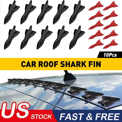 Auto Parts Accessories Car Roof Shark Fin Decorative Sticker Carbon Fiber Decors • $11.99