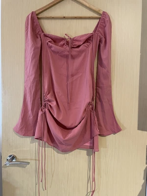 £12.48 • Buy Pink Ruched Cut Out Top Long Sleeve Body Con Party Mini Dress XS UK 8