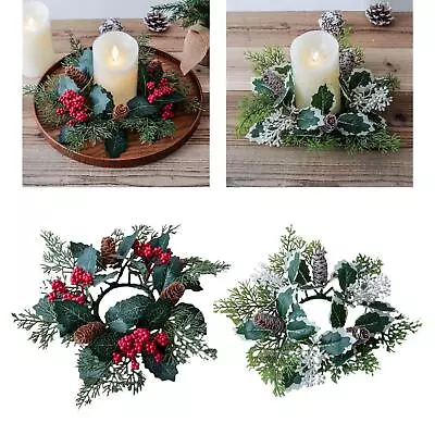 Pillar Candle Rings Berries Candle Rings Garlands Artificial Centerpieces • £5.52