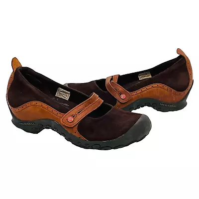 Merrell Women's Espresso Brown Plaza Bandeau Suede Mary Jane Shoe Size 8.5 • $29.99