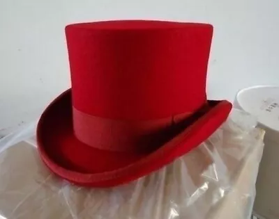 Vintage 100% Wool Victorian Mad Hatter Top Hat Vivi Magic Hat Performing Caps • $31.98