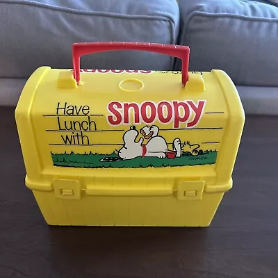 Vintage 1968 SNOOPY  Thermos Divisions Yellow Lunch Box. No Thermos • $20.50