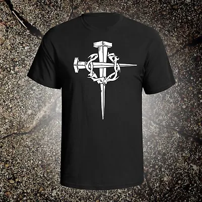 $20 • Buy LARGE PRINT Cross With Crown Of Thorns Tee Shirt Christian Holy Bible Jesus God