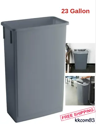 $48.99 • Buy Kitchen Trash Can 23 Gallon Heavy Duty Gray Plastic Slim Restaurant Garbage Bin