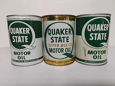 Vintage Quaker State Oil Can Set Metal Can Composite Can • $9.95