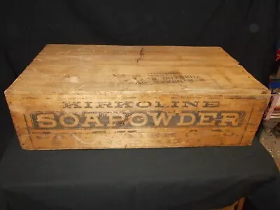 Antique Primitive KIRKOLINE Soap Powder Advertising Wood Crate/Box • $14.99