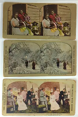 Vintage Lot Of 3: Stereograph Stereo View Stereoscope Cards Dixie Various Scenes • $14.39