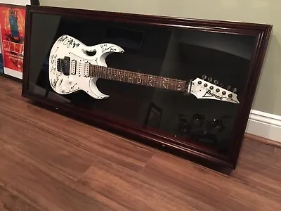 Guitar Display Case Horizontal Electric Mahogany Wood USA Cabinet Gibson Fender • $289.99