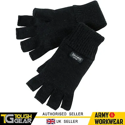 Thinsulate Fingerless Glove Black Acrylic Thinsulate Linning Hand Protect Warm • $11.71