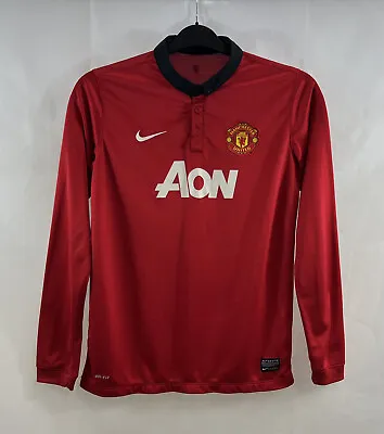 Manchester United L/S Home Football Shirt 2013/14 XL Boys Nike B589 • $37.34