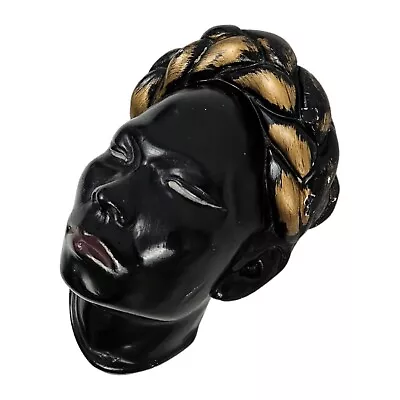 Vintage Blackamoor Head Sculpture Hanging Nubian Woman Mid-Century Chalkware • $28