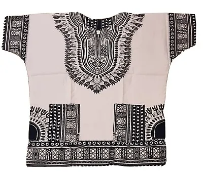 £12 • Buy Unisex Dashiki African Tribal Print Caftan Shirt White And Black - L