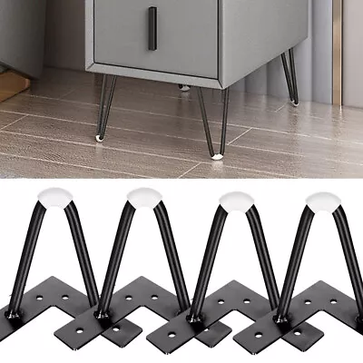 4x Hairpin Legs Hair Pin Legs Set For DIY Furniture Bench Desk Table 4' UK Stock • £8.89