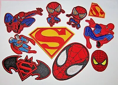 Iron On Super Hero Patches Embellishments Superman Spiderman Batman Iron Man UK • £1.99