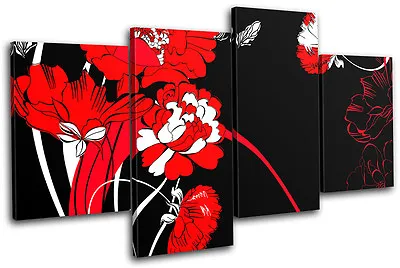 Floral Swirls Vector Illustration MULTI CANVAS WALL ART Picture Print VA • $109.99