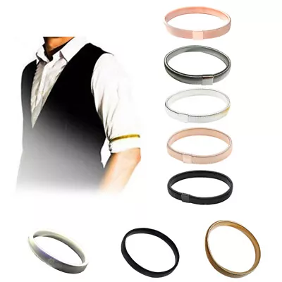 Mens Shirts Sleeve Holder Armband Garter Elastic Metal Arm Band Ring Hoop Womens • £3.17