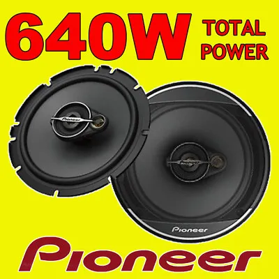 PIONEER 640W TOTAL 3-WAY 6.5 INCH 16.5cm CAR DOOR/SHELF COAXIAL SPEAKERS PAIR • £59.99