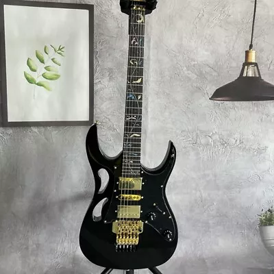 Black 7V Solid Body Electric Guitar Flower Inlay Fretboard Maple Neck • $279