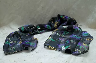 Mardi Gras Scarf Black Green Purple & Gold 100% Polyester  • $8.05