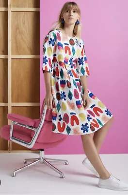 $85 • Buy Gorman X Liz Payne Colourful Embroidery Print Dress Size 8