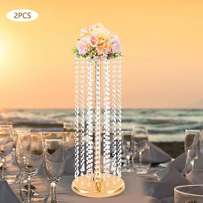 Set Of 2 Metal Vase Table Centerpiece Flower Vase Flower Stand For Wedding Decor • $49.40