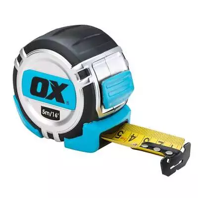 OX Tools Tape Measure 5m Heavy Duty Chrome Metric Imperial OX-P028705 • £16.95