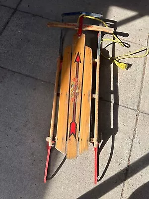 Vintage Flexible Flyer Snow Sled  Flexible Flyer Sled Wood And Metal • $100