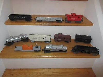 Lot Of 10 O Gauge Lionel Box Cars Gondolas  Caboose Flat Car Tender Tank • $29.99