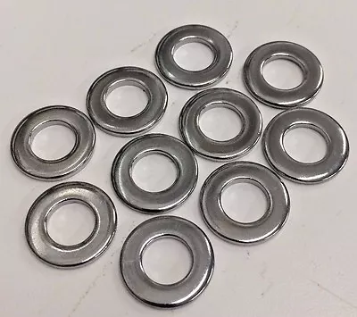 10 CHROME FLAT WASHER 3/8 Flatwasher Harley Hd Hardware Xs650 Cb750 Bobber Cafe • $9.54