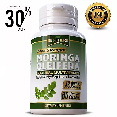 Purest Moringa Oleifera Fine Leaf Extract Weight Loss Antioxident Herb Capsules • £16.99