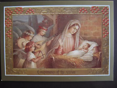 UNUSED 1990s VINTAGE Greeting Card Marian Heath CHRISTMAS Angels W Madonna&Child • $3.50