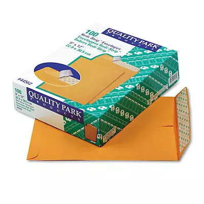 Quality Park Redi Strip Catalog Envelope 9 X 12 Brown Kraft 100/Box 44562 • $22.77
