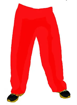 Indian Men's Trouser Pajama Cotton Casual Pant Big Tall Solid Baggy Red • $14.99