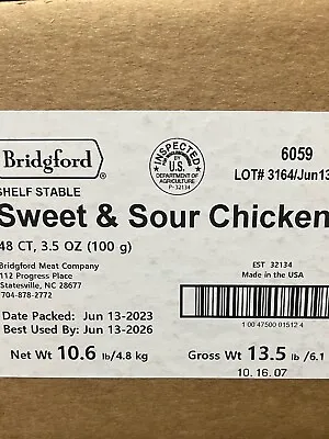 Sweet And Sour Chicken 1 Case 48ct MRE Survival Bridgford Ready To Eat • $179.99